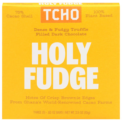 Tcho Holy Fudge Dark Chocolate 3 - 0.83 oz Bars