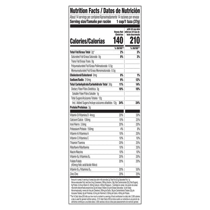 Honey Nut Cheerios Heart Healthy Breakfast Cereal, Gluten Free Cereal With Whole Grain Oats, Family Size, 18.8oz
