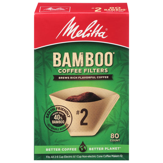 Melitta No. 2 Bamboo Coffee Filters 80 ea