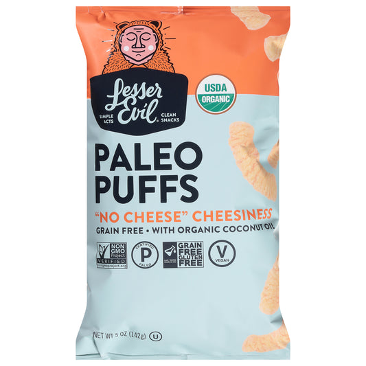 LesserEvil Organic Paleo No Cheese Cheesiness Puffs 5 oz