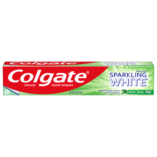 Colgate Sparkling White Whitening Toothpaste, Mint Zing - 6.0 Ounce
