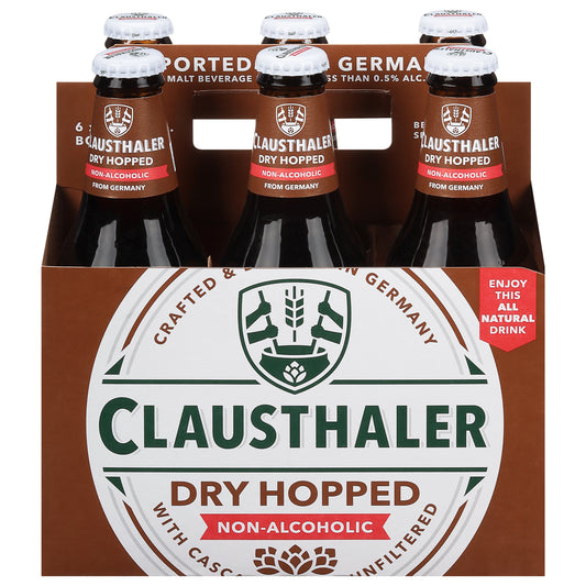 Clausthaler Dry Hopped Non-Alcoholic Malt Beverage 6 - 12 fl oz Bottles