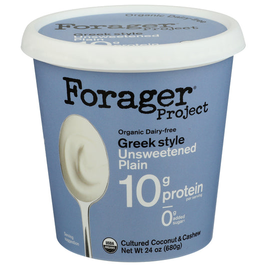 Forager Project, Greek Style Yogurt Cultured Coconut & Cashew Unsweetened Plain Dairy Free Organic