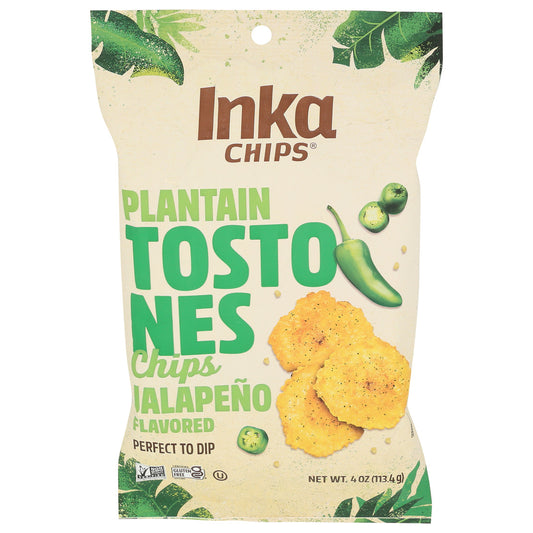 Inka Crops, Plantain Chips Tostones Jalapeno Flavored, 4 Oz