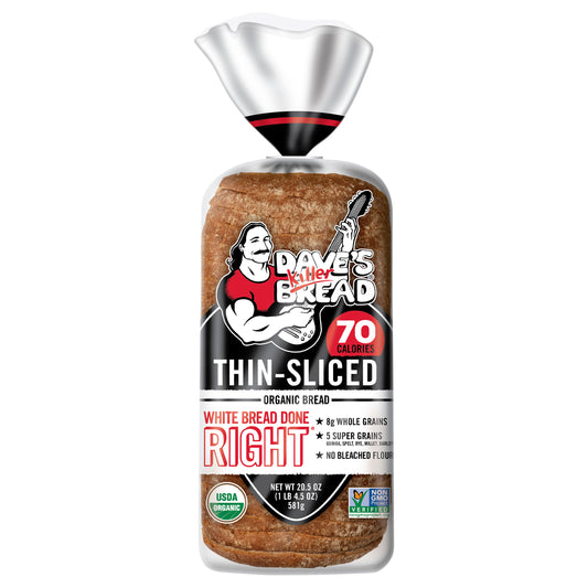 Dave's Killer Bread White Bread Done Right Thin-Sliced, Organic White Bread, 20.5 oz Loaf