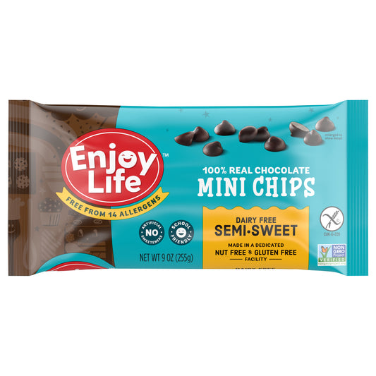 Enjoy Life Baking Chocolate Semi-Sweet Mini Chocolate Chips, 9 oz Bag