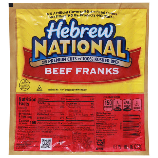 Hebrew National Beef Franks 10.3 oz