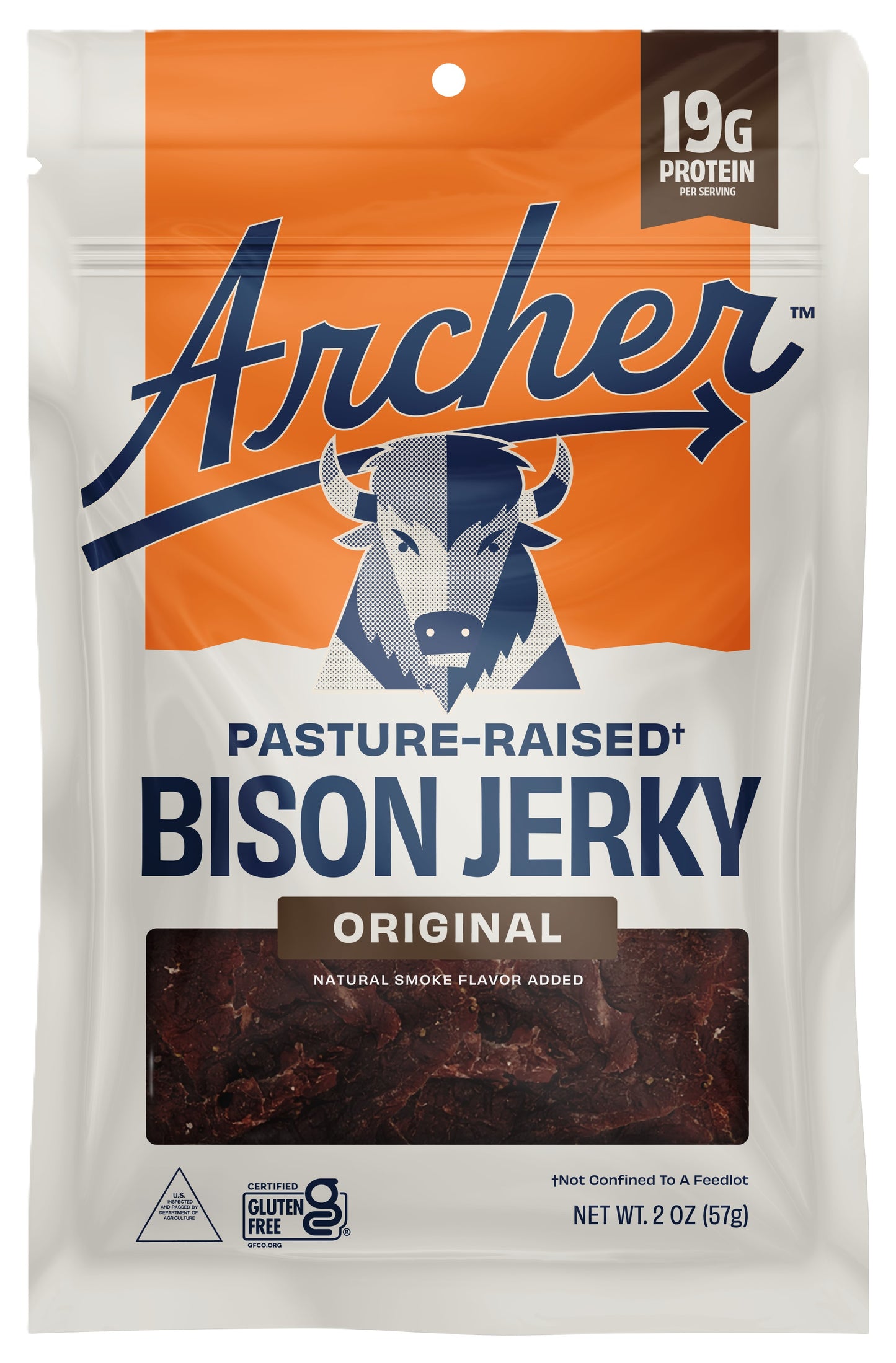 Archer, Bison Jerky Pasture-raised Original, 2 Oz