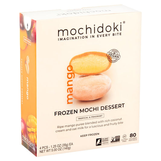 Mochidoki, Frozen Mochi Dessert Mango 4-1.25 Oz Pieces, 5 Oz