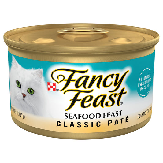 Purina Fancy Feast Seafood Feast Classic Grain Free Wet Cat Food Pate - 3 oz. Can