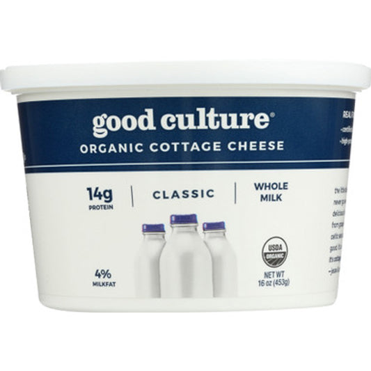 Good Culture Cottage Cheese, Small Curd, 4% Milkfat, Organic, Whole Milk Classic