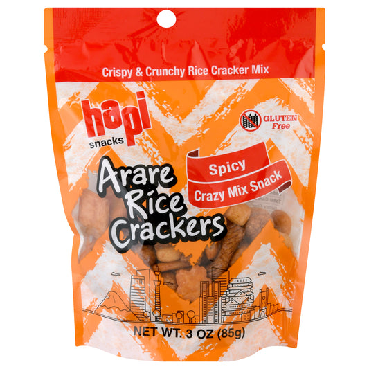 Hapi Snacks Arare Rice Crackers Spicy Crazy Mix Snack 3 oz