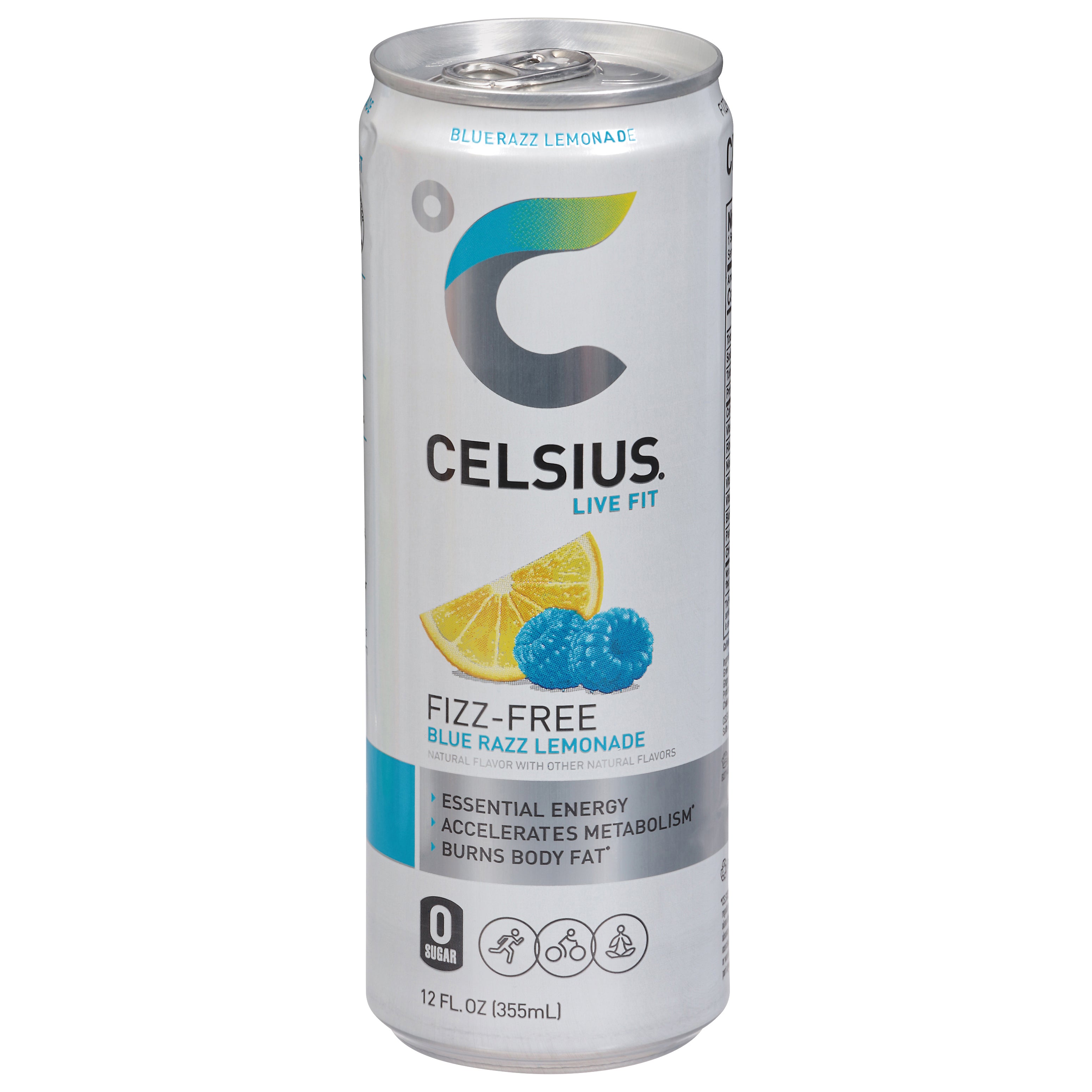 Blue Razz Energy Celsius Live Fit Fizz-Free Blue Razz Lemonade Energy Drink 12 fl oz ...