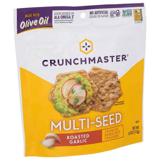 Crunchmaster, Multi Seed Roasted Garlic Crackers, 4 Oz