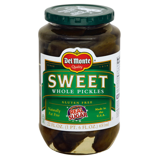 Del Monte Whole Pickles 22 oz