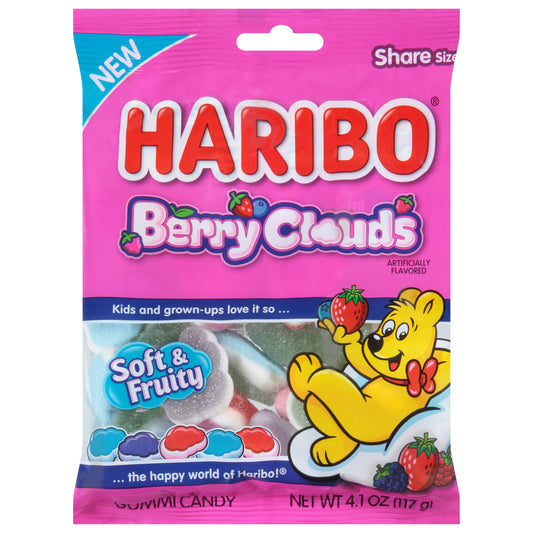 Haribo Berry Clouds Gummi Candy Share Size 4.1 oz