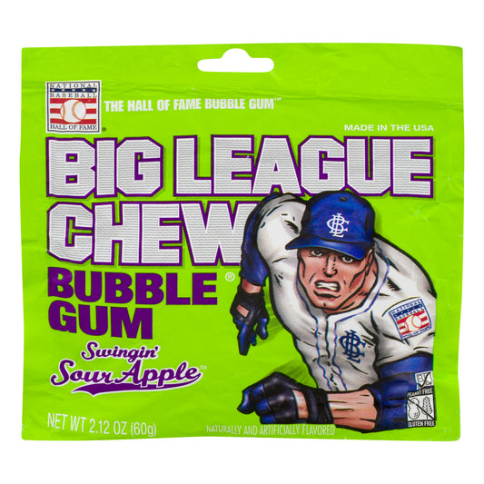 Big League Chew Swingin Sour Apple Bubble Gum 2.12 oz
