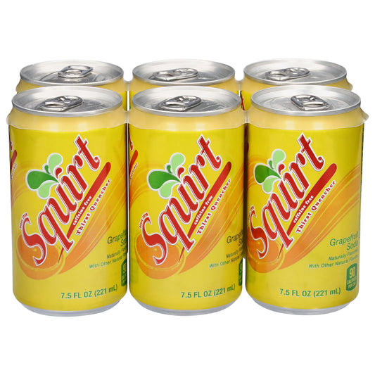 Squirt Caffeine Free Grapefruit Soda 6 - 7.5 fl oz Cans