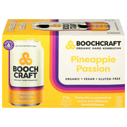Boochcraft Organic Pineapple Passion Hard Kombucha 6 - 12 fl oz Cans