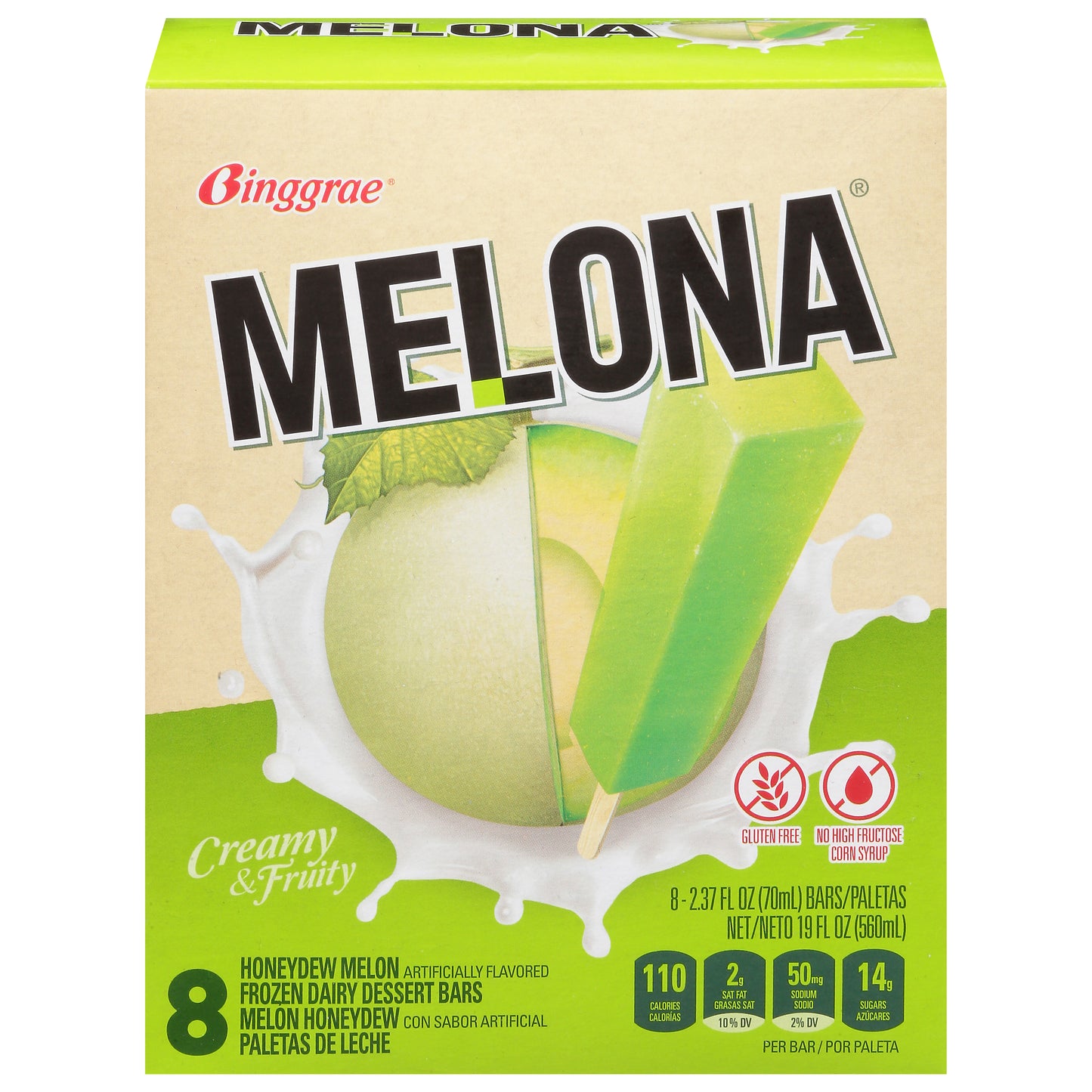 Melona Honeydew Melon Dessert Bars 8 - 2.37 fl oz Bars