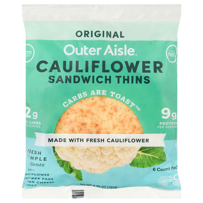 Outer Aisle Cauliflower Original Sandwich Thins 6 ea