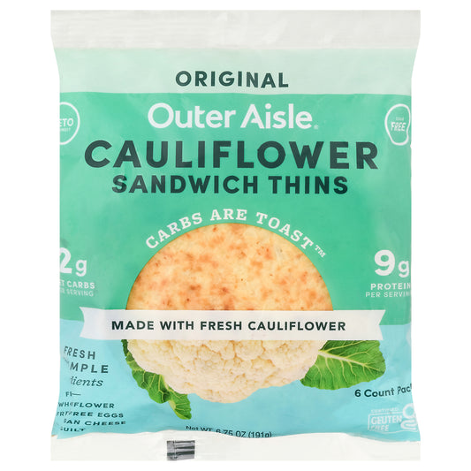 Outer Aisle Cauliflower Original Sandwich Thins 6 ea
