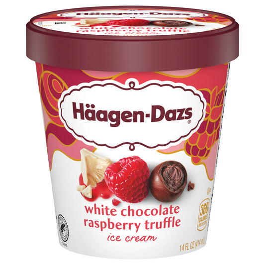 Haagen-Dazs White Chocolate Raspberry Truffle Ice Cream 14 fl oz