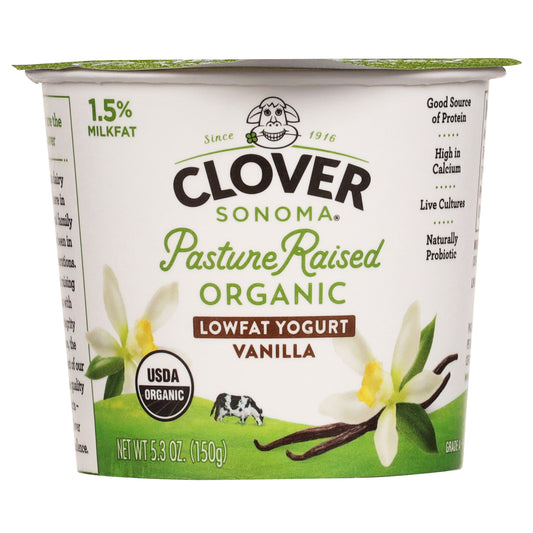 Clover Sonoma Organic Lowfat Vanilla Yogurt 5.3 oz