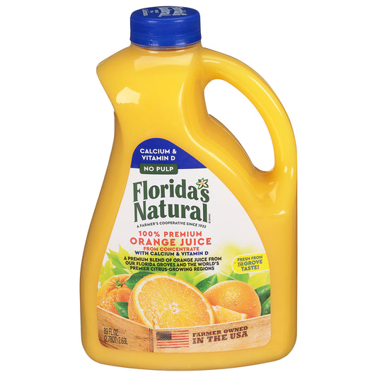 Florida's Natural No Pulp 100% Premium Calcium & Vitamin D Orange Juice 89 fl oz