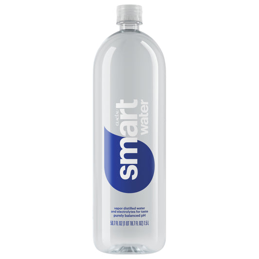 smartwater vapor distilled premium water bottle, 1.5 Liters
