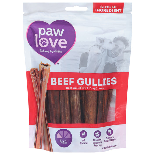 Paw Love Light Beef Gullies Dog Chews 12 ea