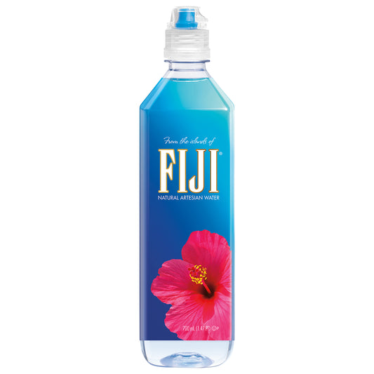FIJI Natural Artesian Bottled Water 700 mL / 23.7 Fl Ounce (Single Bottle) - Sports Cap