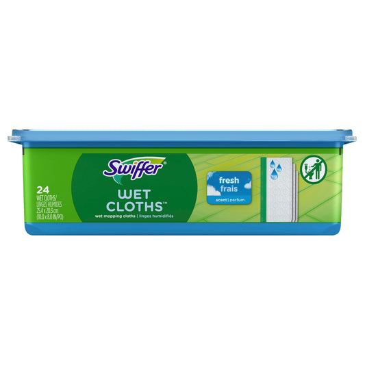 Swiffer Sweep + Mop, Wet Pads Refill, Floor Cleaner, Cleaning Cloths, Fresh, 24ct