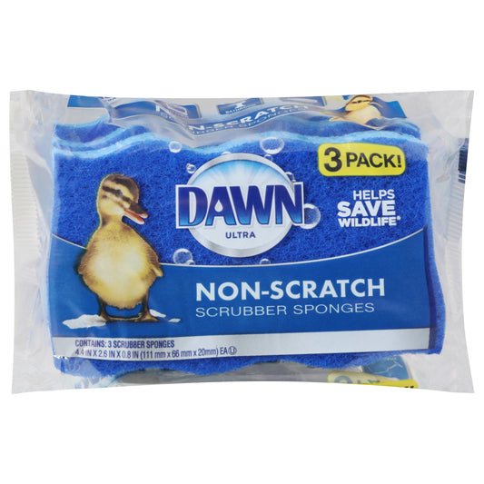 Dawn Ultra Non-Scratch Scrubber Sponges 3 ea