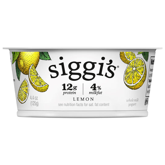 siggi’s Icelandic Skyr Whole Milk Yogurt, Lemon, 4.4 oz.