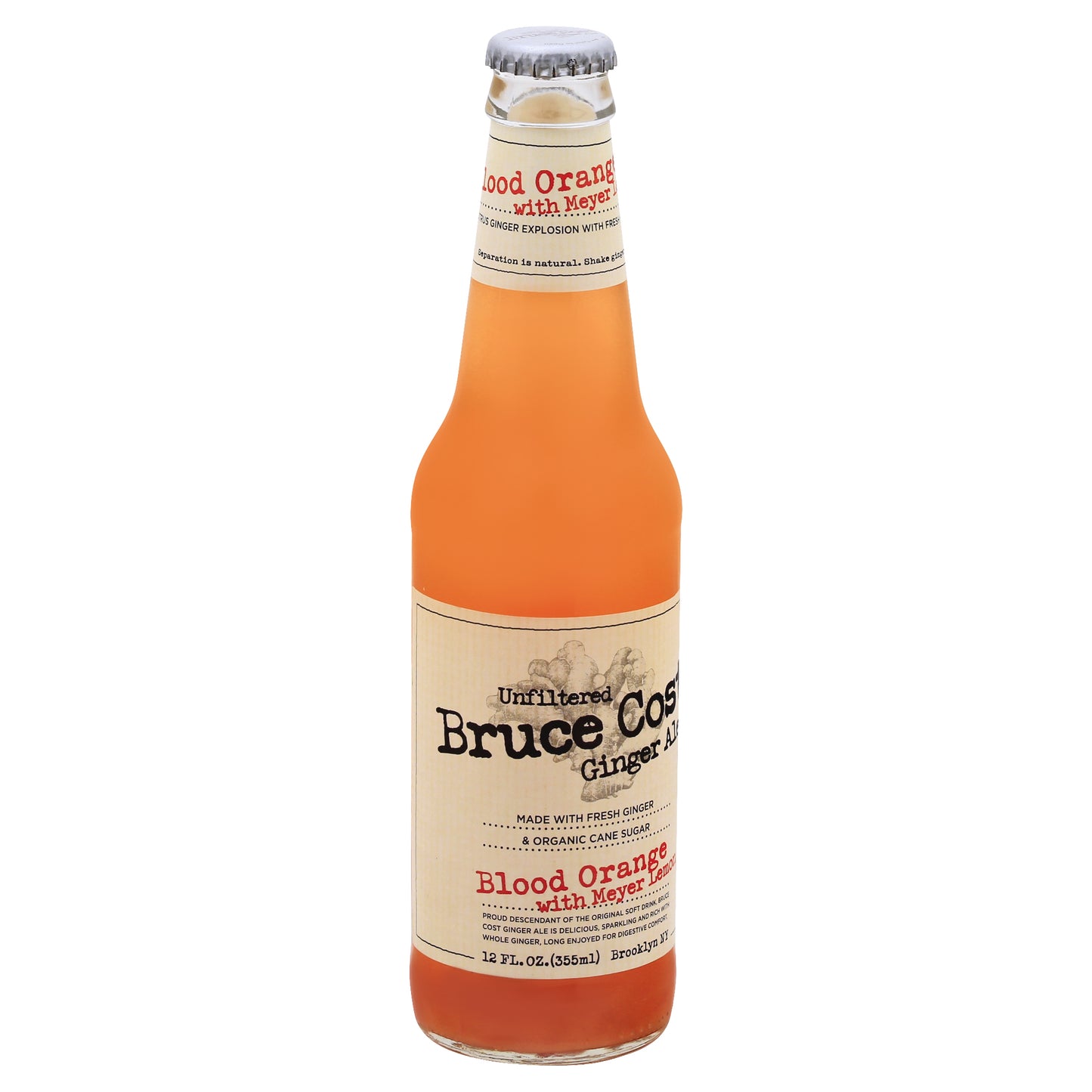 Bruce Cost Blood Orange with Meyer Lemon Ginger Ale 12 oz