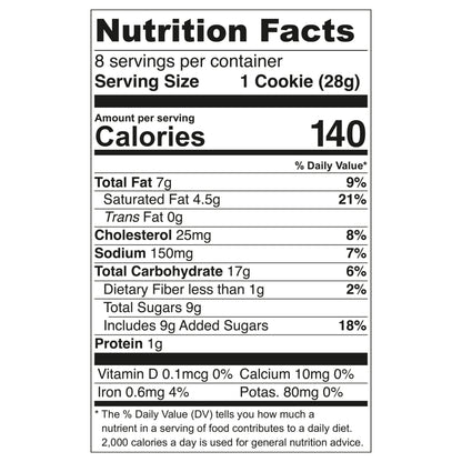 Tate's Bake Shop Soft Baked Cookies, Dark Chocolate Chunk, 8 oz