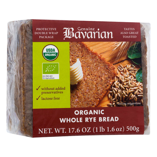 Genuine Bavarian Organic Whole Grain Rye Bread 17.6 oz