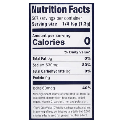 Morton Iodized Sea Salt 26 oz