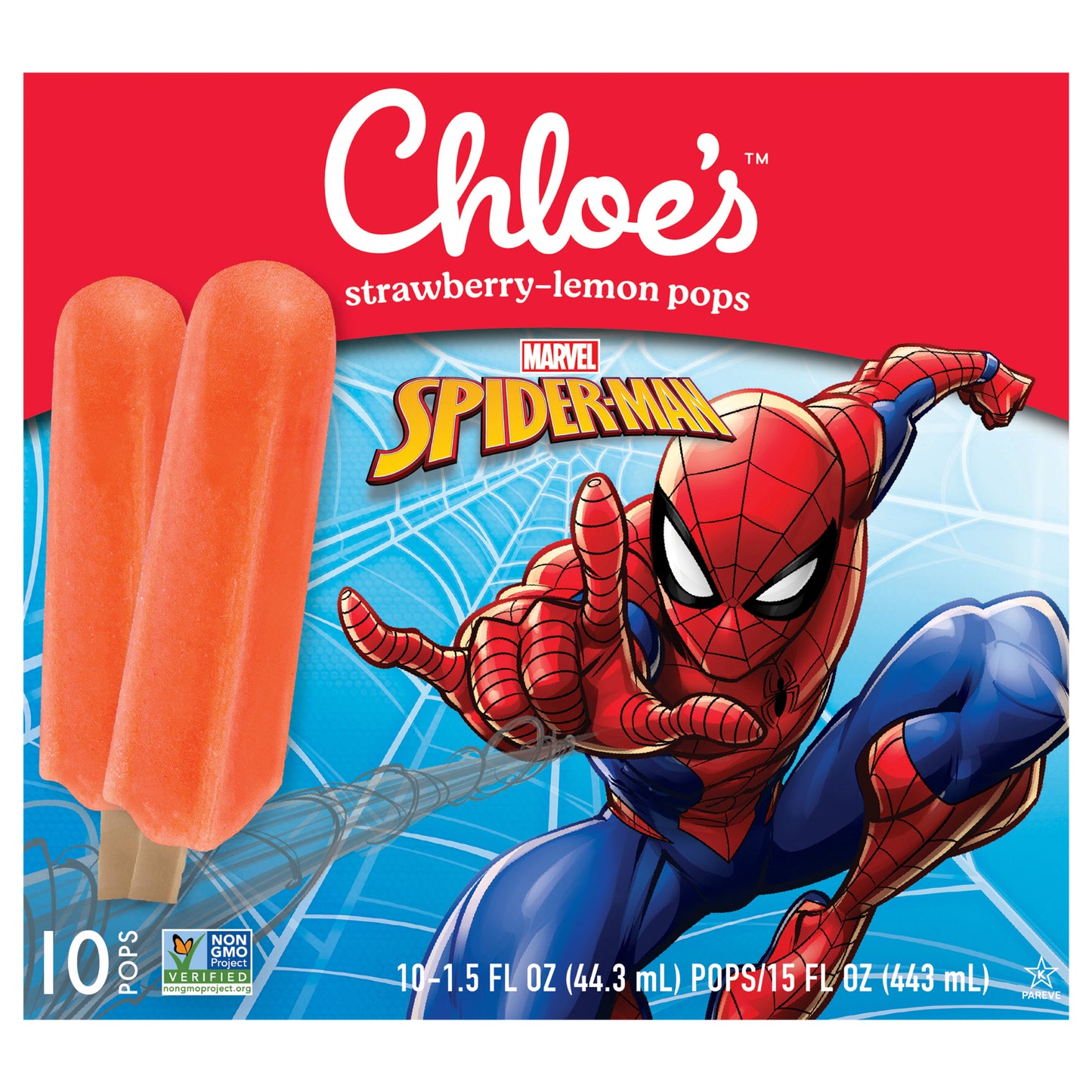 Chloe's Strawberry-Lemon Spider-Man Pops