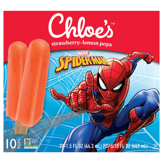 Chloe's Strawberry-Lemon Spider-Man Pops