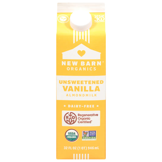 New Barn Organics Unsweetened Vanilla Almondmilk 32 fl oz