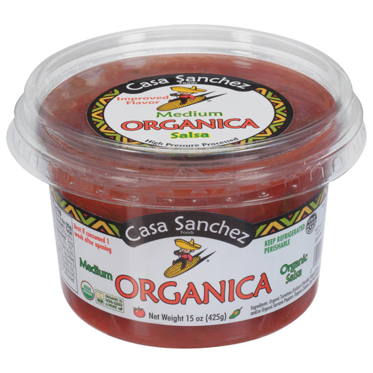 Casa Sanchez Medium Organic Improved Flavor Salsa 15 oz