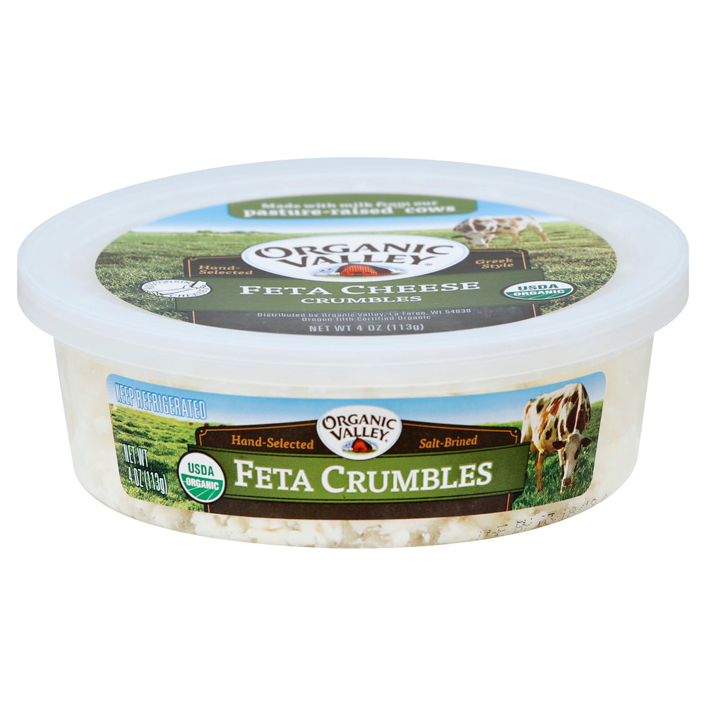 Organic Valley, Feta Cheese Crumbles,  4 Oz