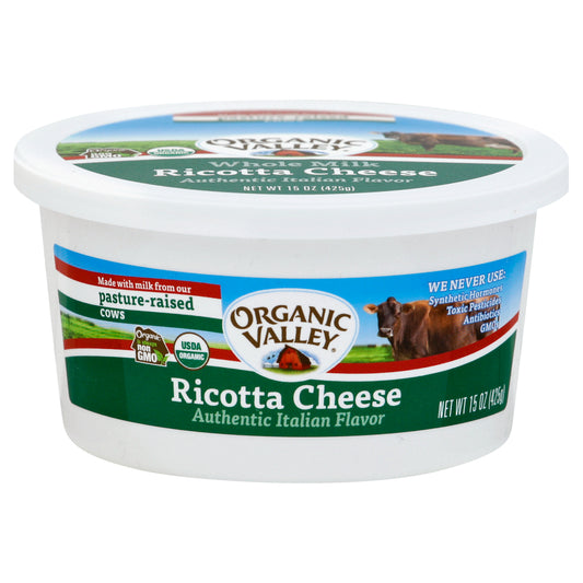 Organic Valley, Ricotta Cheese Authentic Italian Flavor, 15 Oz