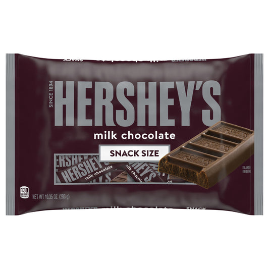 HERSHEY'S Milk Chocolate Snack Size, Candy Bag, 10.35 oz