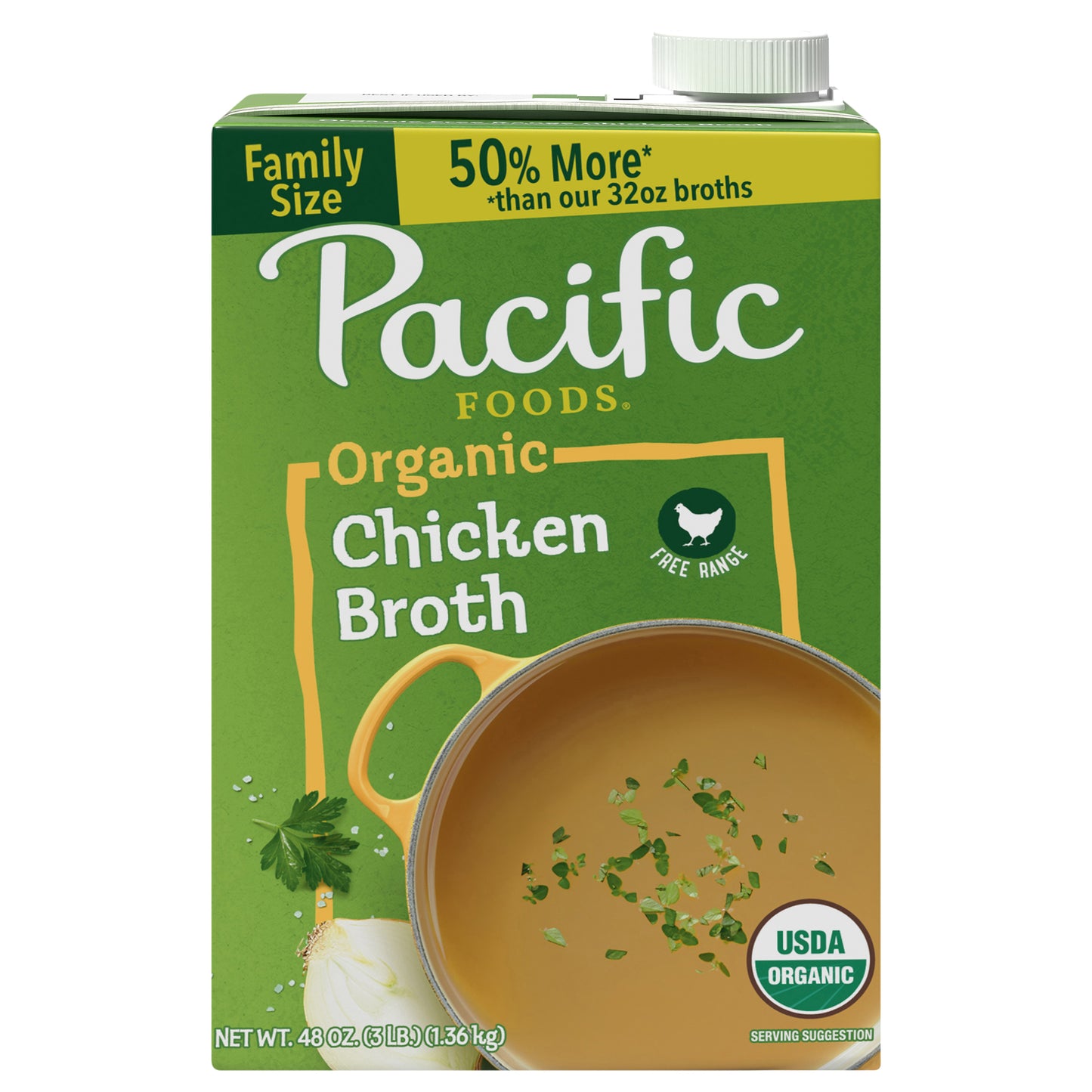 Pacific Foods® Organic Chicken Broth, 48 oz Carton