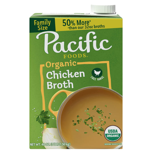 Pacific Foods® Organic Chicken Broth, 48 oz Carton