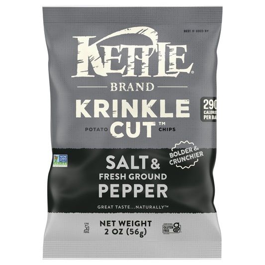 Kettle Brand Krinkle Cut Salt & Fresh Ground Pepper Potato Chips 2 oz