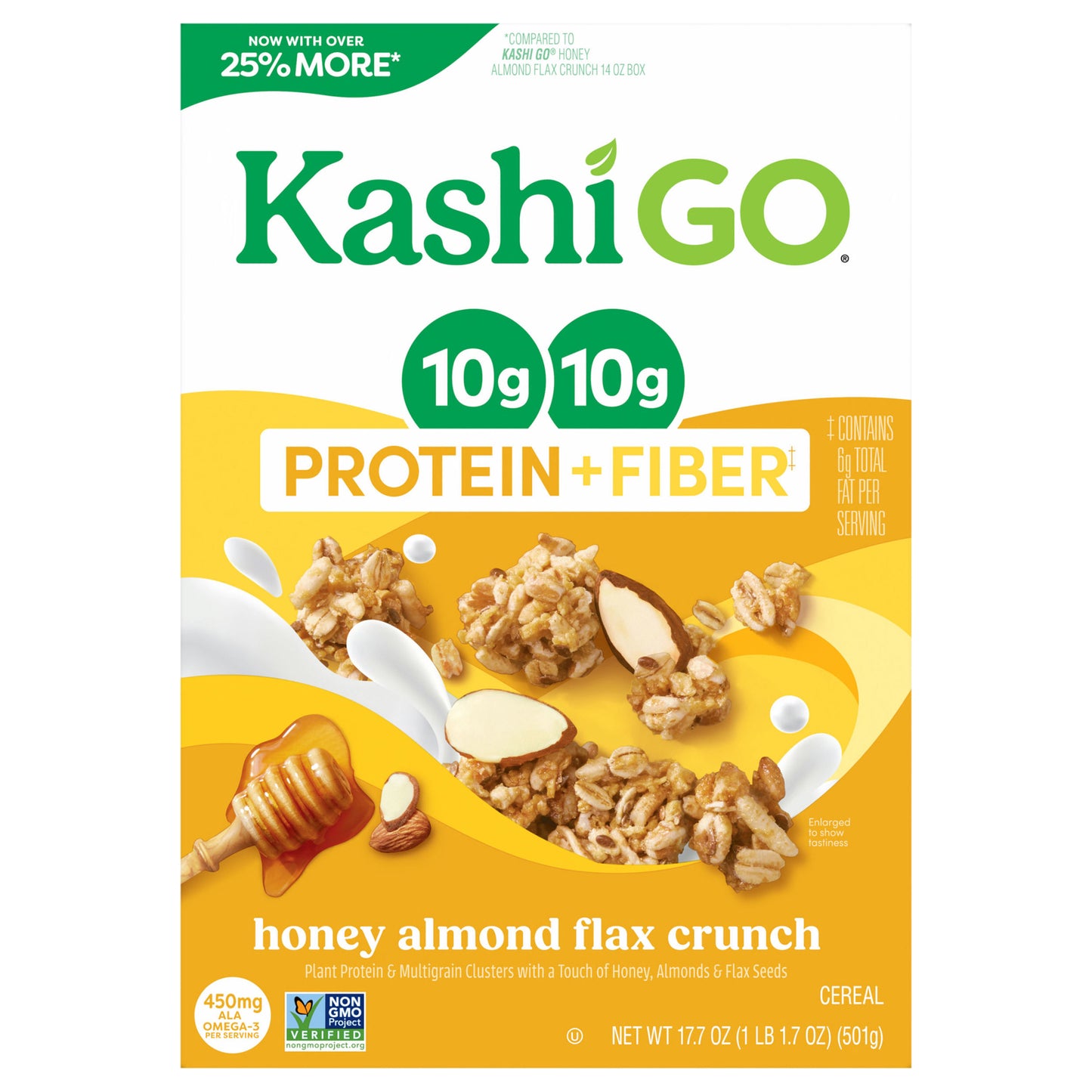 Kashi GO Protein Cereal Honey Almond Flax Crunch, 10g Protein, 17.7 oz
